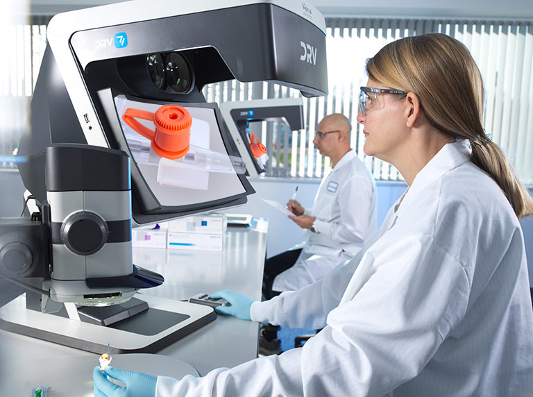 DRV Stereo CAM 3D digital stereo microscope biomed application tissue flask