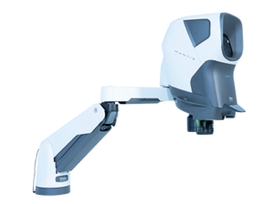 Mantis PIXO stereo microscope on verso stand with extension