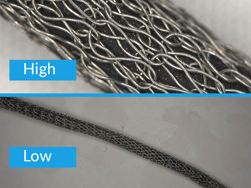 Image showing wire mesh at high and low magnifcation settings