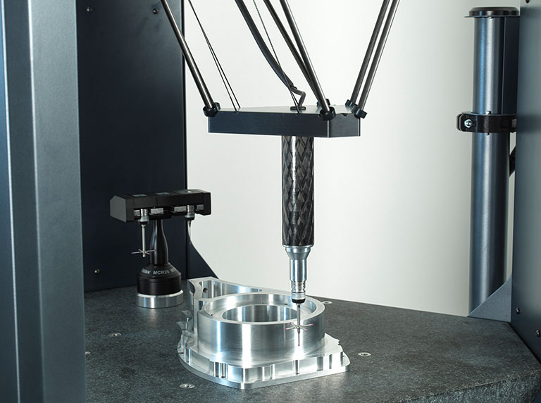 Deltron CMM delta mechanism measuring metal component