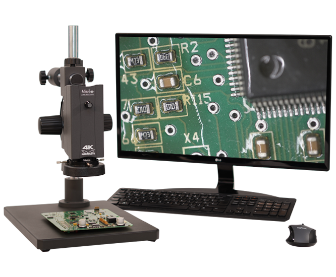 Makrolite 4K UHD digital microscope with computer electronics