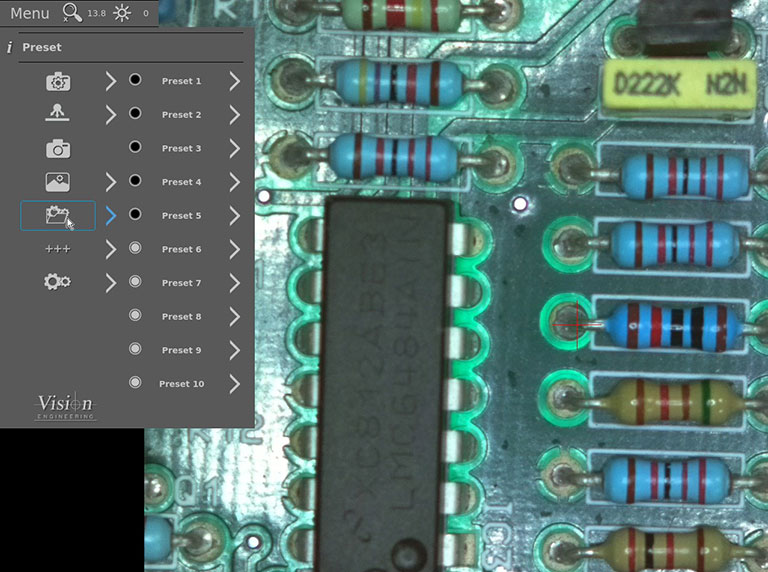 digital microscope with 10 presets